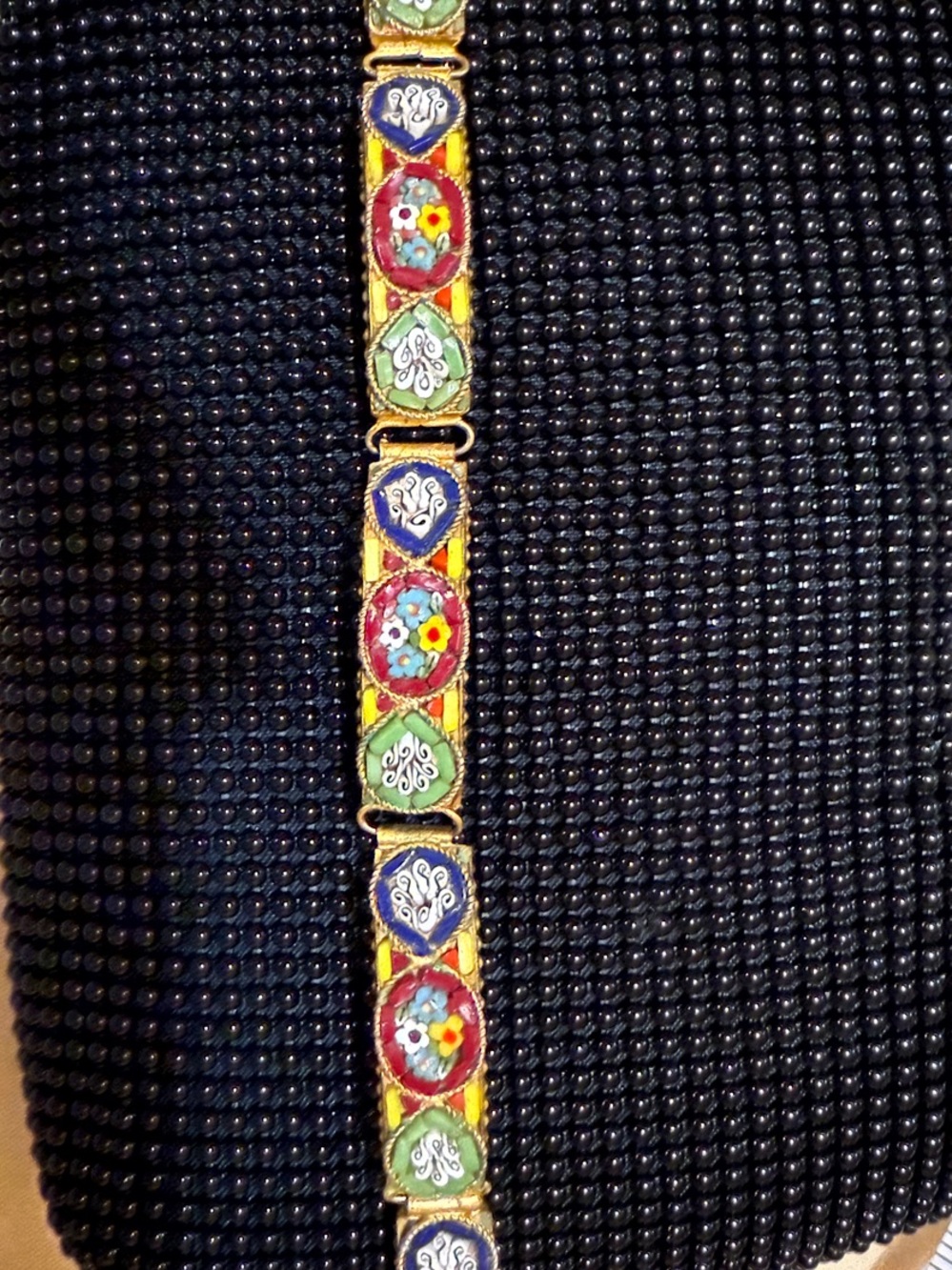 Handcrafted Multicolor Millefiori Glass Tile Bracelet - Women Jewelry